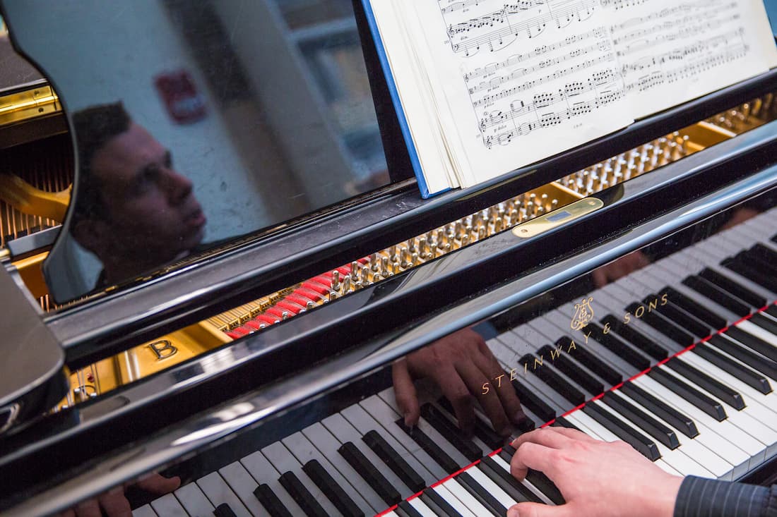 man playing piano