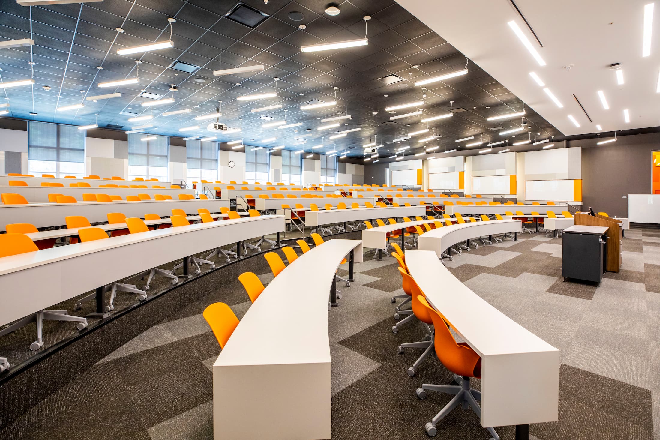 empty classroom on campus